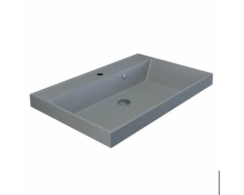 Раковина кварцевая для ванной Uperwood Classic Quartz (70 см, серая матовая, платина)