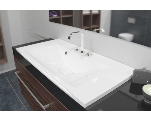 Раковина для ванной полувстраиваемая Uperwood Elen (90 см, с декоративной накладкой, белая)