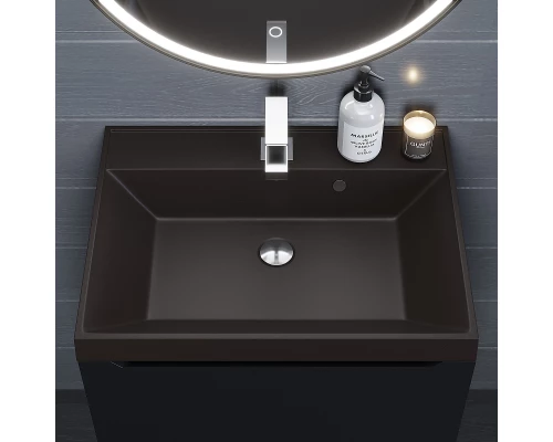 Раковина кварцевая для ванной Uperwood Classic Quartz (70 см, коричневая матовая, трюфель)