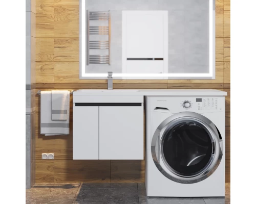 Тумба под стиральную машину Uperwood Magenta (60 см, подвесная, белая/графит, с дверцами)