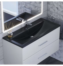 Раковина кварцевая для ванной Uperwood Foster Quartz (100 см, черная матовая, уголь)