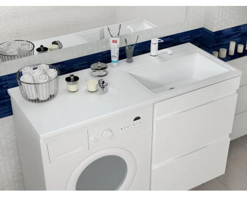 Раковина над стиральной машиной Uperwood Марсал (120 см, правая, белая)