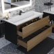 Тумба с раковиной для ванной Uperwood Barsa (100 см, раковина белая, подвесная тумба черная/дуб сонома)