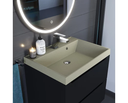 Раковина кварцевая для ванной Uperwood Classic Quartz (60 см, бежевая матовая, десерт)