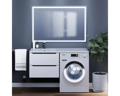 Тумба под стиральную машину Uperwood Tanos (60 см, подвесная, белая/графит)