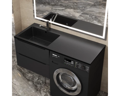 Раковина над стиральной машиной Uperwood Cosmos 120 см, левая, уголь