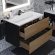 Тумба с раковиной для ванной Uperwood Barsa (80 см, раковина белая, подвесная тумба черная/дуб сонома)