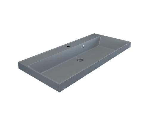 Раковина кварцевая для ванной Uperwood Classic Quartz (100 см, серая матовая, платина)