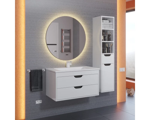 Зеркало для ванной с подсветкой Uperwood Modul (80*80 см, бесконтактный сенсор, антизапотевание, круглое, теплая подсветка)