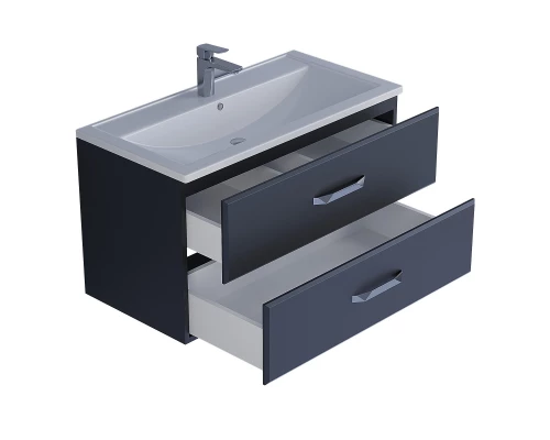 Тумба с раковиной для ванной Uperwood Foster (90 см, подвесная, черная)