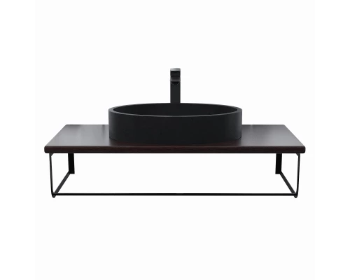 Комплект столешница для ванной Uperwood Tanos (с накладной раковиной Rome и кронштейнами 100 см, бук темный)