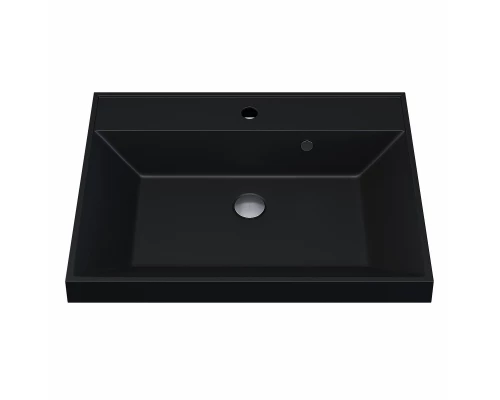 Раковина кварцевая для ванной Uperwood Classic Quartz (60 см, черная матовая, уголь)