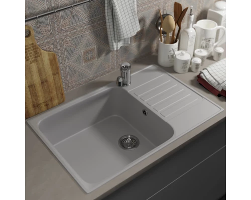 Кухонная мойка из искусственного камня Uperwood UPD-400 (прямоугольная, цвет дым)