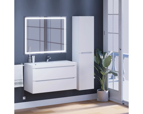 Тумба с раковиной для ванной Uperwood Tanos (100 см, подвесная, матовая, белая)