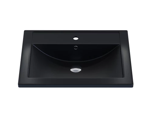 Раковина кварцевая для ванной Uperwood Foster Quartz (60 см, черная матовая, уголь)