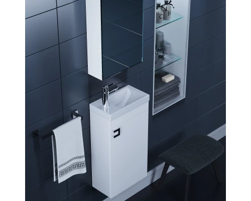 Тумба под раковину для ванной комнаты Uperwood Vizo (40 см, подвесная, белый глянец)