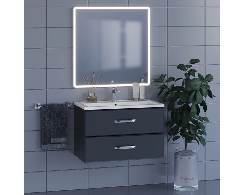 Тумба под раковину для ванной Uperwood Foster (80 см, подвесная, черная)