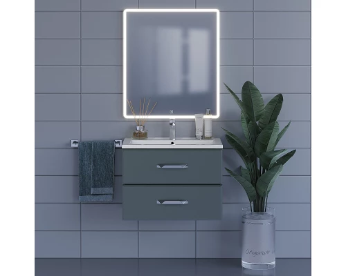 Тумба с раковиной для ванной Uperwood Foster (70 см, подвесная, серый графит)