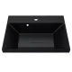 Раковина для ванной Uperwood Classic New 60 см, черная глянцевая, с накладкой для слива