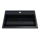 Раковина для ванной полувстраиваемая Uperwood Barsa, 60 см, прямоугольная, черная глянцевая