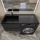 Раковина над стиральной машиной Uperwood Cosmos 120 см, левая, уголь