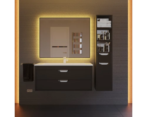 Тумба под раковину для ванной Uperwood Modul (100 см, подвесная, матовая, черная)