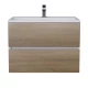 Тумба под раковину для ванной Uperwood Barsa (70 см, подвесная, белая/дуб сонома)