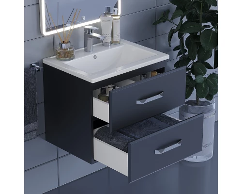 Тумба под раковину для ванной Uperwood Foster (60 см, подвесная, черная)