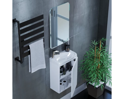 Тумба с раковиной для ванной Uperwood Bio (40 см, подвесная, белый глянец)