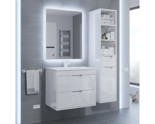 Тумба под раковину для ванной Uperwood Modul (65 см, подвесная, глянцевая, белая)