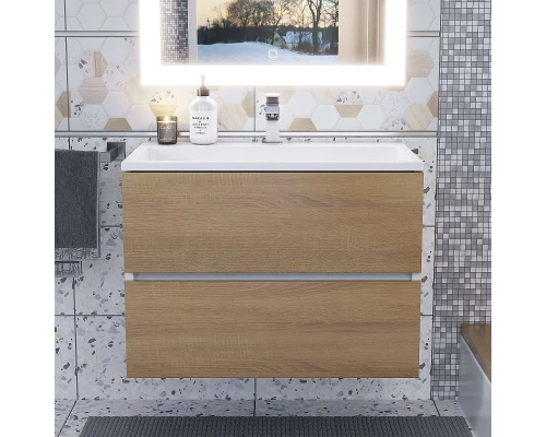 Раковина для ванной полувстраиваемая Uperwood Barsa (70 см, прямоугольная, белая)