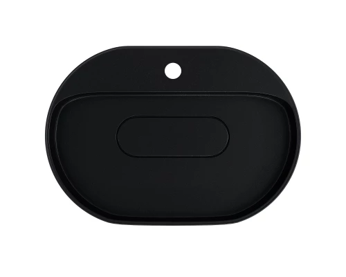 Раковина накладная кварцевая Uperwood Tanos Quartz 55х40х10 см, овальная, черная матовая, космос