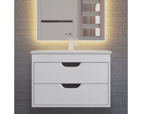 Тумба под раковину для ванной Uperwood Modul (65 см, подвесная, матовая, белая/графит)