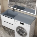 Раковина над стиральной машиной Uperwood Cosmos 120 см, левая, серый шелк Раковина над стиральной машиной Uperwood Cosmos 120 см, левая, серый шелк