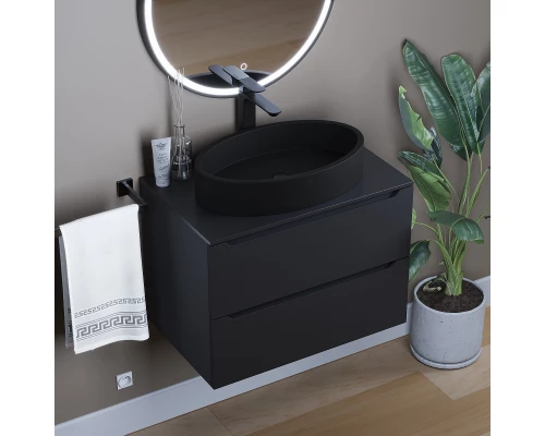 Раковина для ванной комнаты накладная Uperwood Rome (55*35 см, овальная, черный)