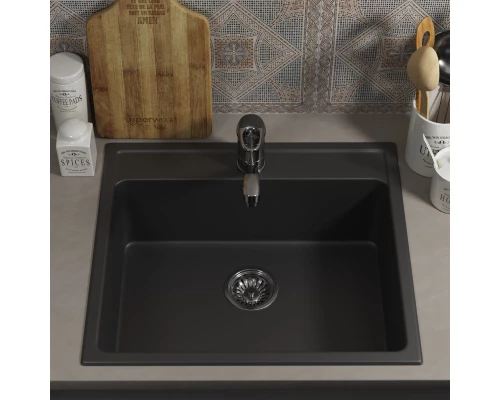 Кухонная мойка из искусственного камня Uperwood UPD-104 (прямоугольная, цвет уголь)