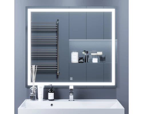 Зеркало для ванной с подсветкой Uperwood Tanos (90*80 см, LED подсветка, сенсорный выключатель, антизапотевание)