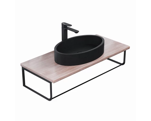 Комплект столешница для ванной Uperwood Tanos (с накладной раковиной Rome и кронштейнами 100 см, бук светлый)