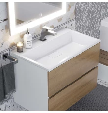 Раковина для ванной полувстраиваемая Uperwood Barsa (70 см, прямоугольная, белая)