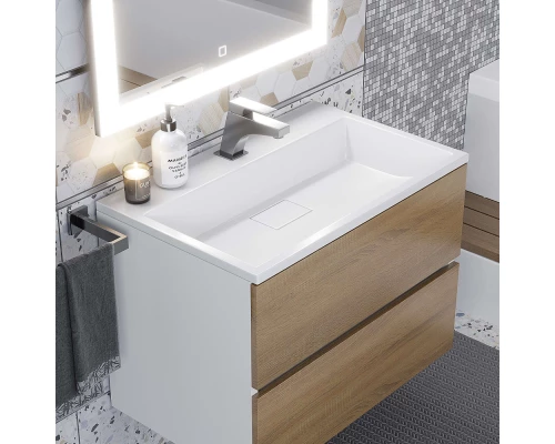 Раковина для ванной полувстраиваемая Uperwood Barsa (70 см, прямоугольная, белая)