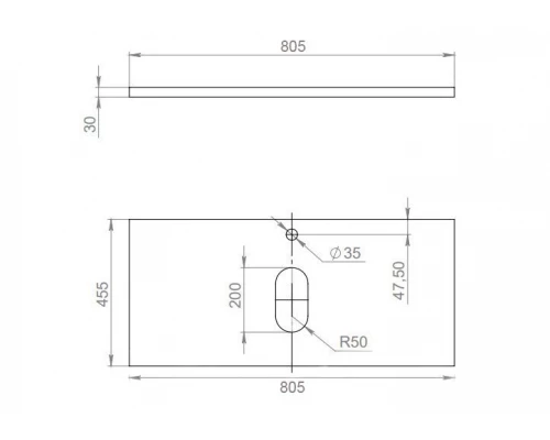 Столешница под раковину для ванной подвесная Uperwood Tanos (с кронштейнами, 80 см, темное дерево)