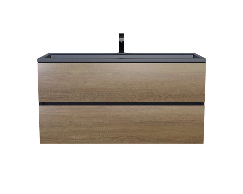 Раковина для ванной полувстраиваемая Uperwood Barsa (100 см, прямоугольная, черная)