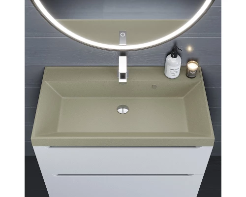 Раковина кварцевая для ванной Uperwood Classic Quartz (80 см, бежевая матовая, десерт)