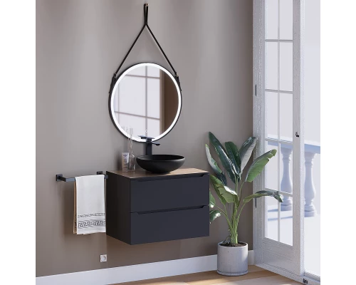 Раковина для ванной комнаты накладная Uperwood Sfera (40 см, круглая, черный)