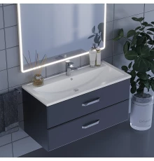 Тумба с раковиной для ванной Uperwood Foster (100 см, подвесная, черная)