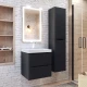 Тумба с раковиной для ванной Uperwood Tanos NEW (50 см, подвесная, черная)