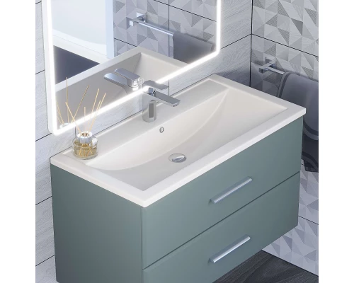 Раковина кварцевая для ванной Uperwood Foster Quartz (90 см, белая матовая, жасмин)