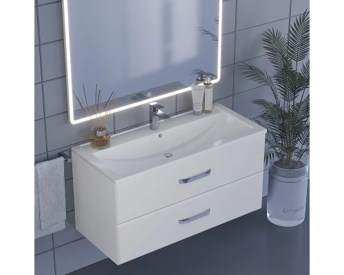 Тумба с раковиной для ванной Uperwood Foster (100 см, подвесная, белая)