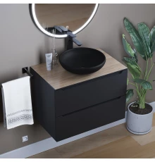 Раковина для ванной комнаты накладная Uperwood Sfera (40 см, круглая, черный)