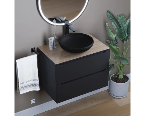 Раковина для ванной комнаты накладная Uperwood Sfera (40 см, круглая, черный)